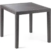 Mojawo Gartentisch King Eckig Anthrazit 79x79x72cm Rattan-Optik Wetterfest