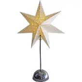 Best Season LED Standstern Cellcandle chrome weiss kabellos 55x35 CC302-55