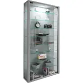 VCM Wandregal "Wandvitrine Hängevitrine Glasvitrine Vitrosa Maxi", silber, B:59cm T:18cm, Regale, Wandregal