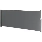Pro-Tec Seitenmarkise 140 x 300 cm Grau Sichtschutz Markise Sonnen- & Windschutz