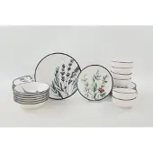 Hermia Concept , TY140524F022A29DM00MAET600, Essservices, Keramik-Geschirrset (24-teilig), Weiß, Keramik Steinzeug, 26 x 26 cm