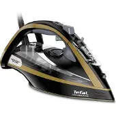Tefal Ultimate Pure FV9847E0, Trocken- & Dampfbügeleisen, Durilium Airglide Bügelsohle, 260 g/min, Schwarz, Gold, 60 g/min, 0,35 l