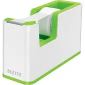 Leitz Klebefilmabroller WOW, ergonomisch, für Klebebandrollen mit B 19 mm x L 33 m, inkl. Klebeband, recycelbarer ABS-Kunststoff, weiß/grün
