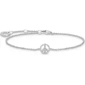Thomas Sabo Armband Peace mit weissen Steinen silber