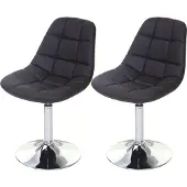 Mendler 2er-Set Esszimmerstuhl MCW-A60, Stuhl Drehstuhl, Chrom Kunstleder braun