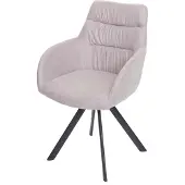MCW Esszimmerstuhl MCW-J69, Küchenstuhl Stuhl mit Armlehne, drehbar Auto-Position, Samt creme-beige
