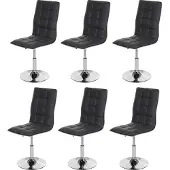 Mendler 6er-Set Esszimmerstuhl MCW-C41, Stuhl Küchenstuhl, höhenverstellbar drehbar, Kunstleder MVG- grau