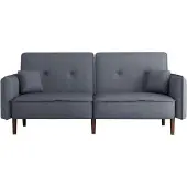 HTI Schlafsofa Amrei Grau in Leinenoptik 190x76x79 cm mit Klick-Klack-Funktion