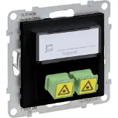 Legrand SEANO SC/APC Monomode Glasfaser-Steckdose, 2 Glasfaserkabel, Duplex Adapter, Schwarz, 765389