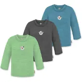 Normani 3er Pack Baby Merino Longsleeve „Taupo" - 9475