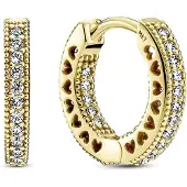 Pandora 266317C01 Damen-Ohrringe Creolen Pavé Herzen