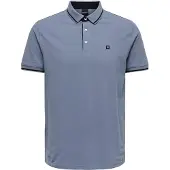 Only & Sons Onsefletcher Poloshirt Hochwertiger Piqué-Stoff, Dezente Stickerei, Klassische Polokragen