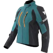 Dainese Mangen Absøluteshell Pro Wasserdichte Damen Schwarz Türkis Motorrad Textiljacke Größe 38