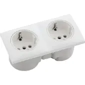 Berker Integro Flow Doppelsteckdose polarweiss glänzend, Steckdose weiss