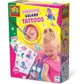 SES Creative 14764 Einhorn-Tattoos Galaxy, Metallische Kinder-Tattoos, Tattoo-Set für Kinder, 5 Jahr(e), Mehrfarbig