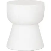 MUST Living Hocker Motto aus Faserzement, rundes Design, modern, Weiß, Ø 30 cm, für drinnen