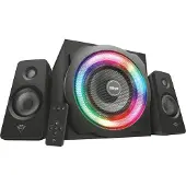 Trust Gaming GXT 629 Tytan 2.1 PC Lautsprecher mit Subwoofer, 120 W, 3,5 mm AUX Klinke, PC Boxen mit RGB LED Beleuchtung, Gaming Lautsprecher für PC, Laptop, Computer, Tablet, Smartphone - Schwarz