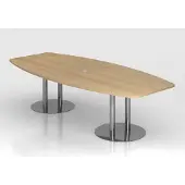 Hjh OFFICE PRO KARAT S 28 C - Karat Eiche mit Säulenfuß/Chrom 280 x 130
