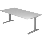 Hjh OFFICE PRO XTRA XB 2E SS - Grau 200 x 100 höhenverstellbar