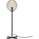 Hubsch Tischlampe aus schwarzem Metall mit Rauchglas