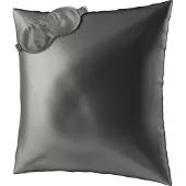 Ailoria Dekokissen "Seidenkissenbezug + Maske BEAUTY SLEEP SET (80x80)", grau (shadow), 1 Stk., Obermaterial: 100% Seide silk., Bettwäsche, Dekokissen