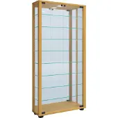 Hioshop Sammel Stand Vitrine Holz Glas Lumo Maxi Spiegel