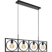 Lucide Einzigartige Pendellampe Suus Black 4-Lights