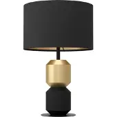 Eglo Laurignano Tischleuchte, schwarz/gold - EGLO , Laurignano, Schwarz, für Wohnzimmer, Stoff / Textil, Modern