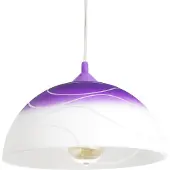 Licht-Erlebnisse Hängelampe Weiß Lila Ø 30 cm E27 Küche Esstisch Glas Pendelleuchte