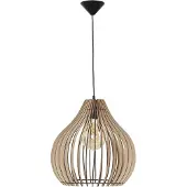 Licht-Erlebnisse Hängelampe Holz Ø 43 cm offener Schirm E27 Pendelleuchte Esstisch Esszimmer Küche