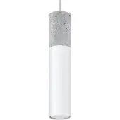 Licht-Erlebnisse Pendelleuchte rund Grau Weiß Beton Metall Ø8cm GU10 Modern JUNIA Wohnzimmer Esstisch Hängelampe