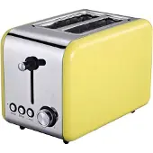 Michelino 2 Scheiben Toaster mit Brötchenaufsatz Retro Gelb