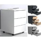Hioshop Rollcontainer Beistellcontainer Bürocontainer Rollen rollbar Dasola 3 Schublade