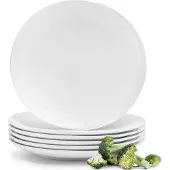 Konsimo Essservices Speiseteller 6-tlg. Spulmachinen- und Mikrowellengeeignet "RESEDA", Creme, Porzellan, Italian, 26.5 cm