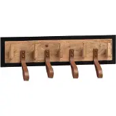FineBuy Wandgarderobe FB95650 Mango Massivholz Braun