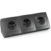McPower Steckdosenblock Flair anthrazit 3-fach Schutzkontakt + USB-C / USB-A