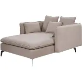 Beliani Chaiselongue Taupe Stoffbezug mit Mehreren Kissen Schlanke Armlehnen Symmetrisch Modern Wohnzimmer Schlafzimmer Austattung Liegesofa