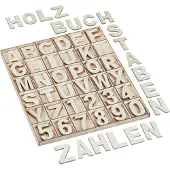 Relaxdays 144tlg. Holzbuchstaben Set