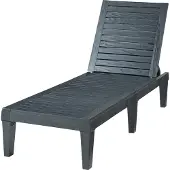 Casa.pro Sonnenliege ‘Ateleta’ mit 5-fach verstellbarer Rückenlehne 172 x 58 cm Schwarz