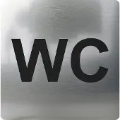 Vasalat WC Symbol selbstklebend, 100 x 100 mm, Kunststoff Edelstahl-Effekt