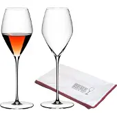 Riedel VELOCE Rosé Weinglas 2er Set + Poliertuch