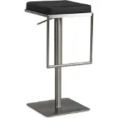 Wohnling Barhocker Schwarz Kunstleder Edelstahl Barstuhl Modern Tresenstuhl Drehbar Gepolstert Bistrohocker Metall Hoch Thekenhocker Höhenverstellbar