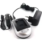 AGI Ladegerät kompatibel mit für SAMSUNG DIGIMAX NV20, Schwarz, Silber, Auto/Indoor, SAMSUNG DIGIMAX NV20