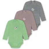 Normani 3er Pack Baby Merino Body Langarm „Auckland" - 9383