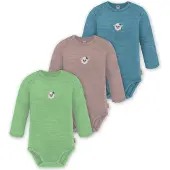 Normani 3er Pack Baby Merino Body Langarm „Auckland" - 9375