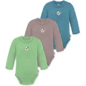 Normani 3er Pack Baby Merino Langarmbody „Tuai" - 9403