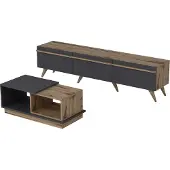 Skye Decor , Amsterdam, Wohnzimmermöbel-Set, Anthrazit, 100 % MELAMINBESCHICHTETE SPANPLATTEN, 180 x 35 x 42 cm