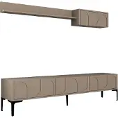 Skye Decor , Lyon 2 - Atlas, Black, TV-Einheit, Atlas, 100 % MELAMINBESCHICHTETE SPANPLATTEN, 180 x 35 x 42 cm