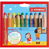 Stabilo Buntstifte - Woody 3-in-1 - 10 st. - Bunt - - One Size - Buntstiftsets
