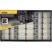 Stanley Kleinteilemagazin mit 30 Schubladen, Werkzeugkasten, Kunststoff, Schwarz, 365 mm, 153 mm, 222 mm